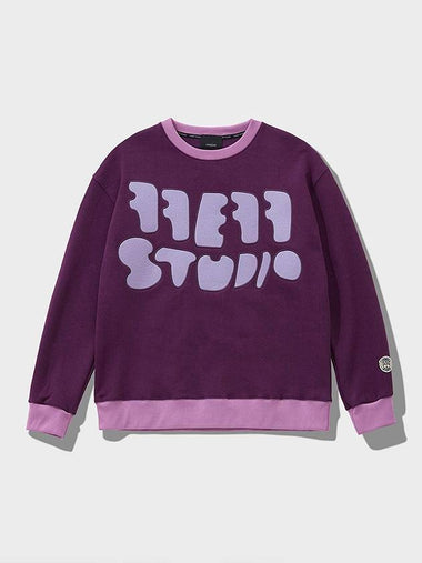 Applique Embroidery Logo Sweatshirt Purple - FFEFF STUDIO - BALAAN 1