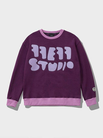 Applique embroidery logo sweatshirt purple - FFEFF STUDIO - BALAAN 1