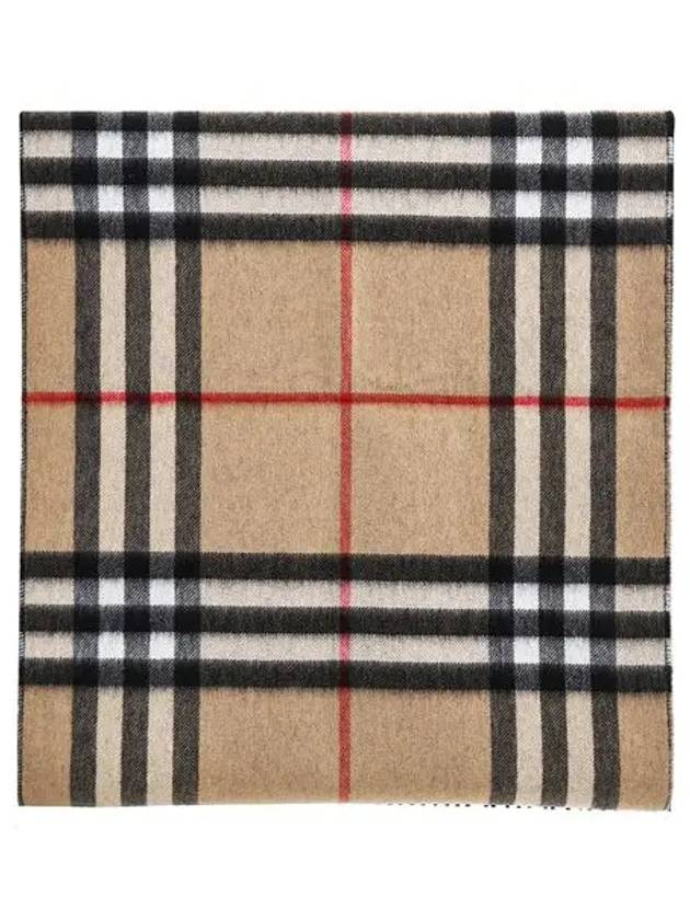 Reversible Check Cashmere Muffler Beige Black - BURBERRY - BALAAN.