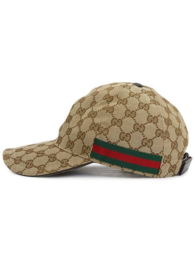 Original GG Web Supreme Canvas Baseball Ball Cap Beige Ebony - GUCCI - BALAAN 4