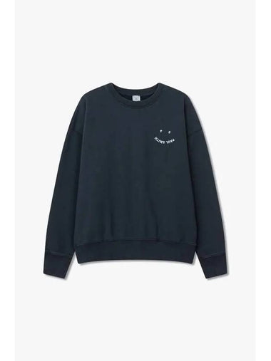 PS Women Happy Logo Wide Sweatshirt Navy - PAUL SMITH - BALAAN 1