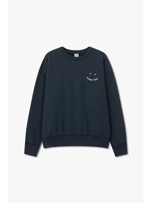 30 9 29 PS Women s Happy Logo Wide Sweatshirt Navy - PAUL SMITH - BALAAN 1