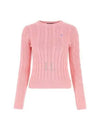 Embroidered Logo Pony Cable Knit Top Pink - POLO RALPH LAUREN - BALAAN 2