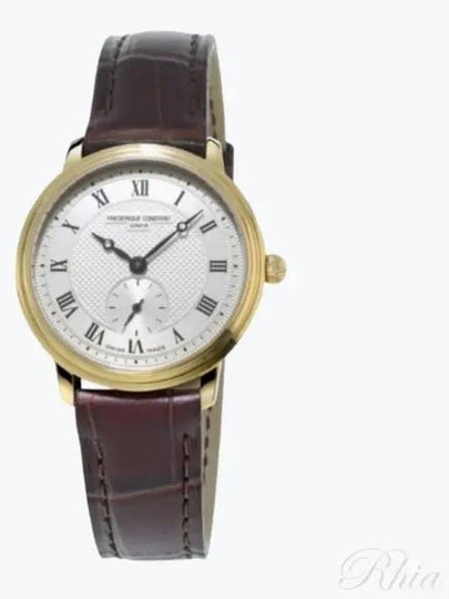 Women’s Classics Slimline Small Seconds Watch Gold Brown - FREDERIQUE CONSTANT - BALAAN 2