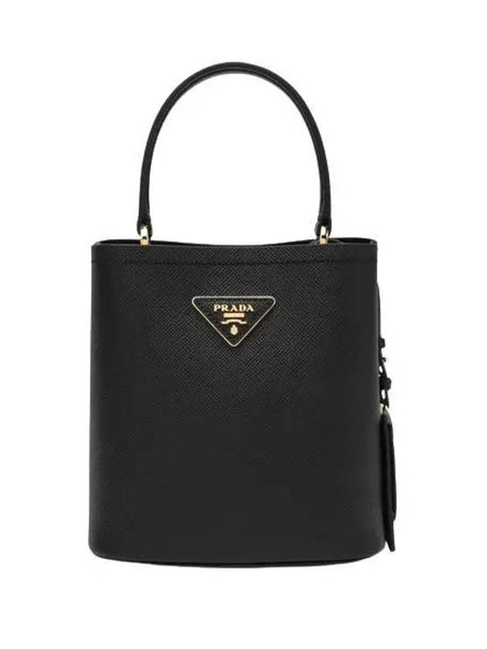 Panier Saffiano Leather Small Tote Bag Black - PRADA - BALAAN 2