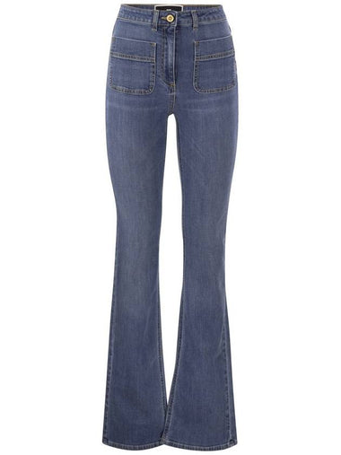 Paw jeans with logo plates - ELISABETTA FRANCHI - BALAAN 1