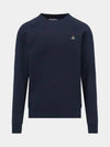 Men's ORB Embroidery Logo Crew Neck Sweatshirt Navy - VIVIENNE WESTWOOD - BALAAN 2