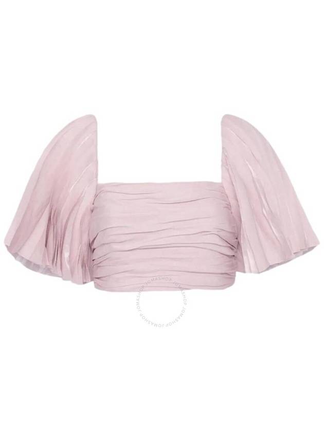 Aje Blush Pink Cari Ruched Crop Top, Brand Size 8 (US Size 4) - AJE - BALAAN 1