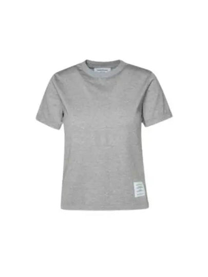 Logo Patch Lightweight Jersey Relaxed Fit Short Sleeve T-Shirt Grey - THOM BROWNE - BALAAN 2