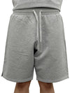 Organic Cotton Fleece Shorts Heather Ash Grey - AMI - BALAAN 3