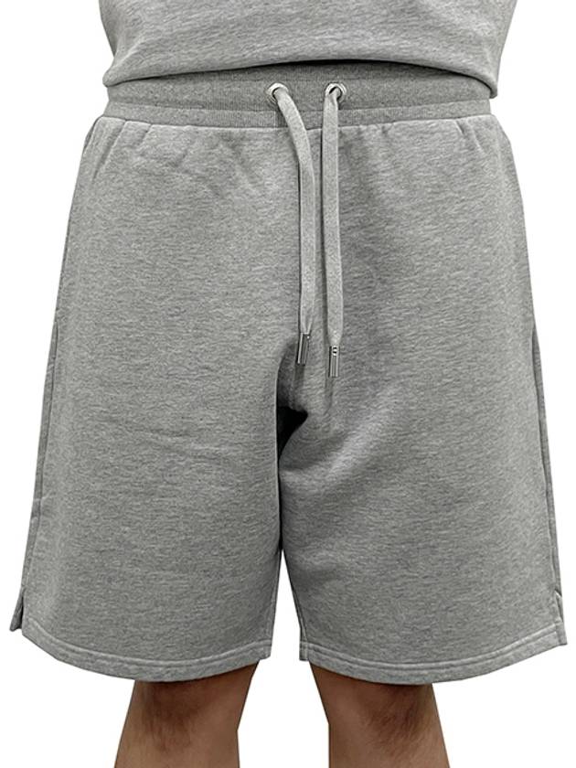 Organic Cotton Fleece Shorts Heather Ash Grey - AMI - BALAAN 3