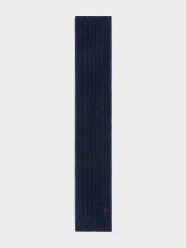 Triomphe Scarf Cable Knit Cashmere Navy - CELINE - BALAAN 2