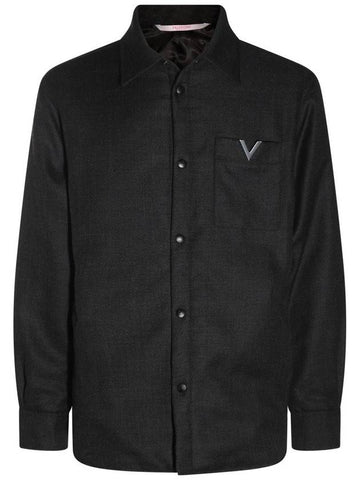 Valentino Garavani Grey Wool Casual Jacket - VALENTINO - BALAAN 1