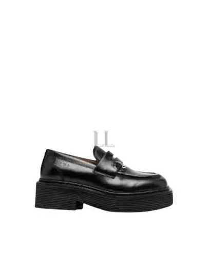 Men's Shiny Leather Moccasin Loafers Black - MARNI - BALAAN 2