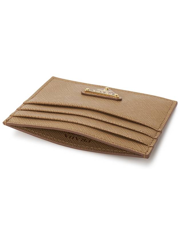 Saffiano Leather Triangle Logo Card Wallet Brown - PRADA - BALAAN 5