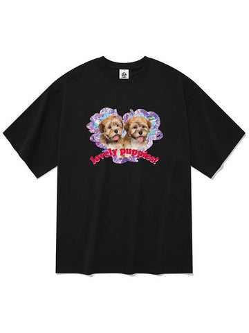 Lovely Puppy Short Sleeve T Shirt Black - RADINEO - BALAAN 1