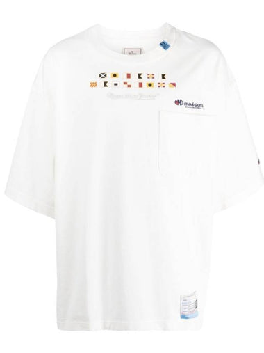 Embroidery Logo Cotton Short Sleeved T-Shirt White - MAISON MIHARA YASUHIRO - BALAAN 1