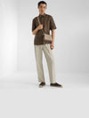 Men's FF Motif Silk Short Sleeve Shirt Brown - FENDI - BALAAN 5