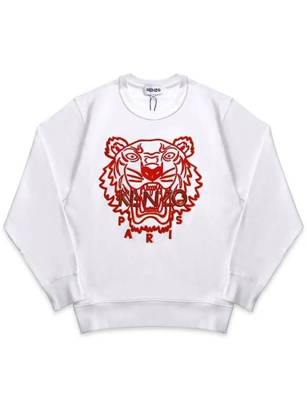 Tiger Embroidery Organic Cotton Sweatshirt White - KENZO - BALAAN 6