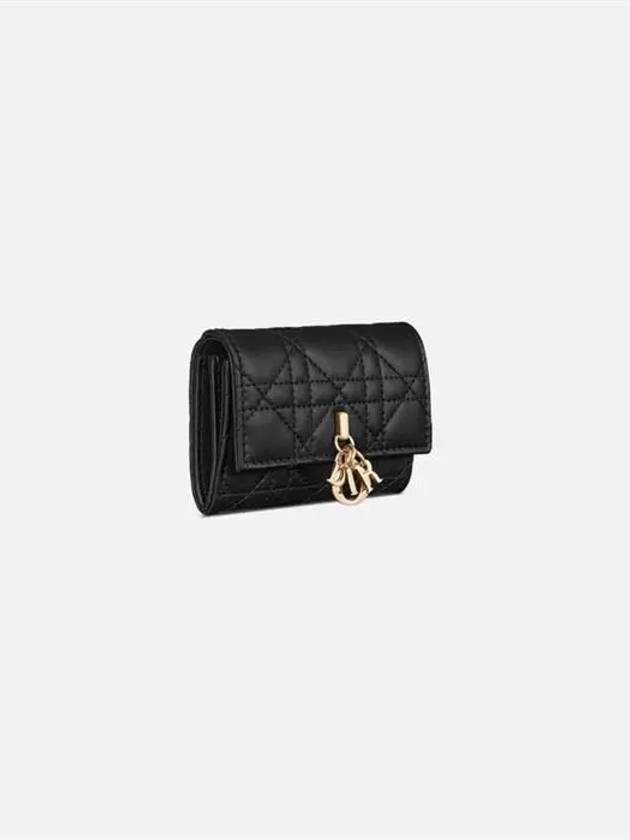 XS Lady Cannage Lambskin Half Wallet Black - DIOR - BALAAN 3