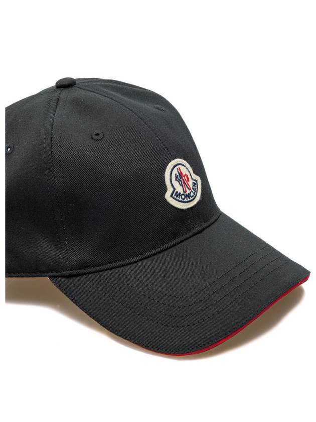 Gabardine Logo Patch Ball Cap Black - MONCLER - BALAAN 4