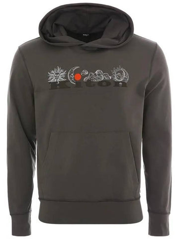 Logo Planet Print Hooded Gray - KITON - BALAAN 1