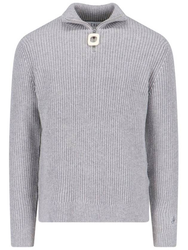 Zip-Up Knit Turtleneck Grey - JW ANDERSON - BALAAN 3