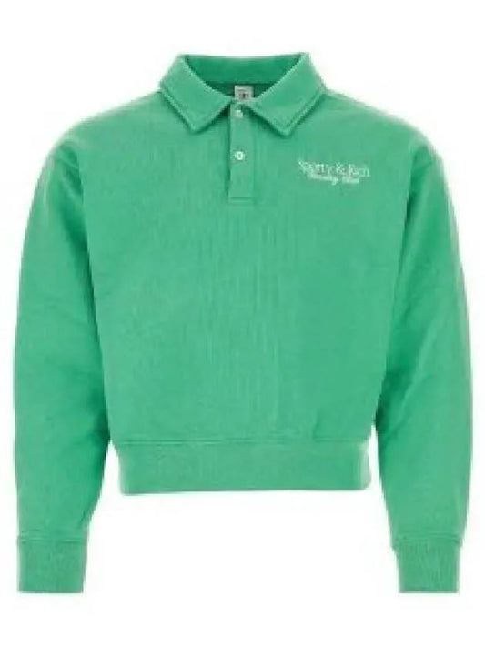 Country Club Long Sleeve Cotton Polo Shirt Green - SPORTY & RICH - BALAAN 2