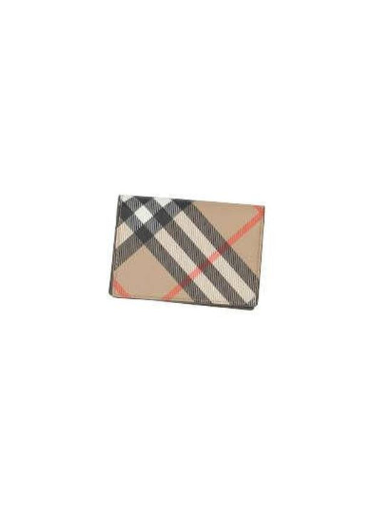 Check Folding Card Wallet Beige - BURBERRY - BALAAN 1