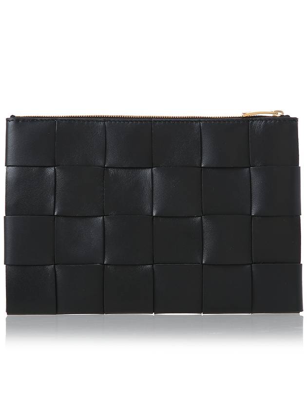 Intrecciato Cassette Clutch Bag Black - BOTTEGA VENETA - BALAAN 4