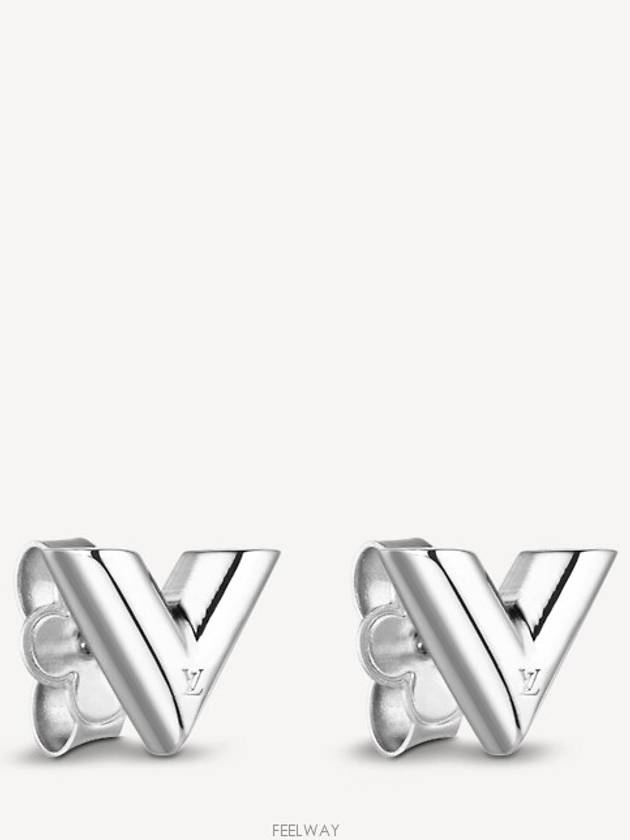 Essential V Stud Earrings Silver - LOUIS VUITTON - BALAAN 2