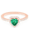 Sparkling Elevated Green Heart Ring Rose Gold - PANDORA - BALAAN 2