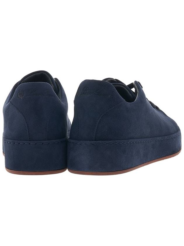 Women's Nuage Suede Goat Skin Low Top Sneakers Navy - LORO PIANA - BALAAN 5