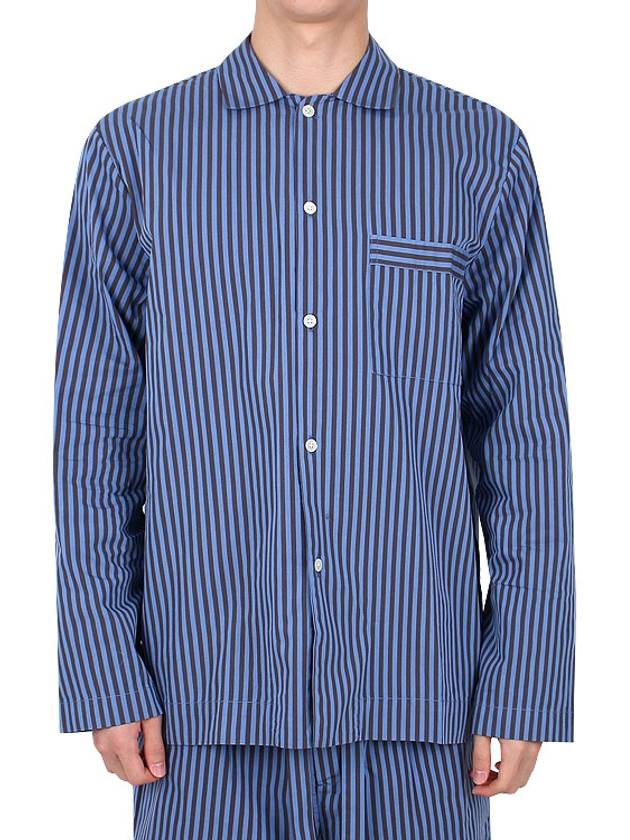 Poplin Striped Pajamas Long Sleeve Shirt SWT VS - TEKLA - BALAAN 2