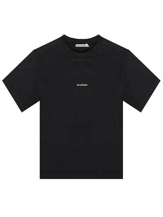 Logo Crew Neck Short Sleeve T-Shirt Black - ACNE STUDIOS - BALAAN 1