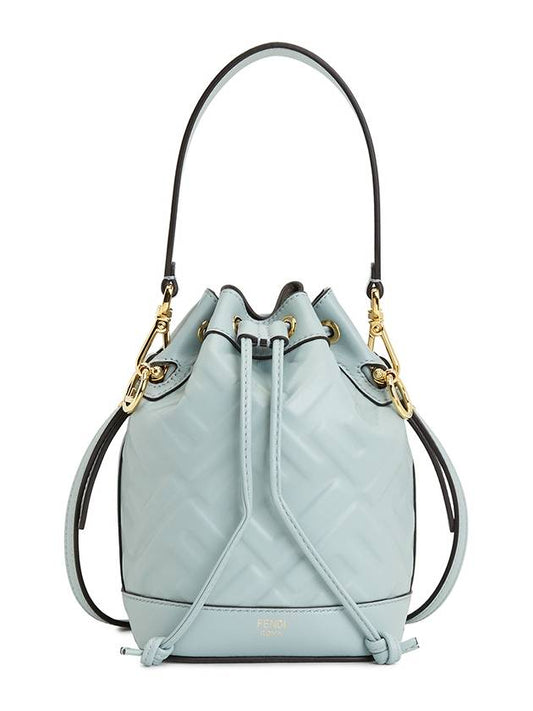 Mon Tresor FF Motif Leather Mini Bag Light Blue - FENDI - BALAAN 2