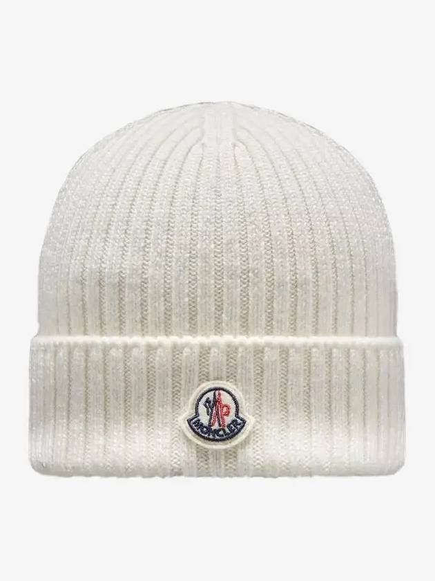 Kids Wool Beanie White I2 954 3B00024 M1131 030 - MONCLER - BALAAN 1