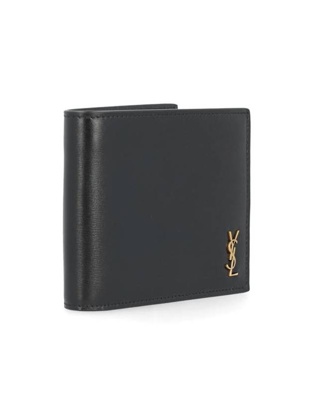 Tiny Monogram Half Wallet Black Gold - SAINT LAURENT - BALAAN 3