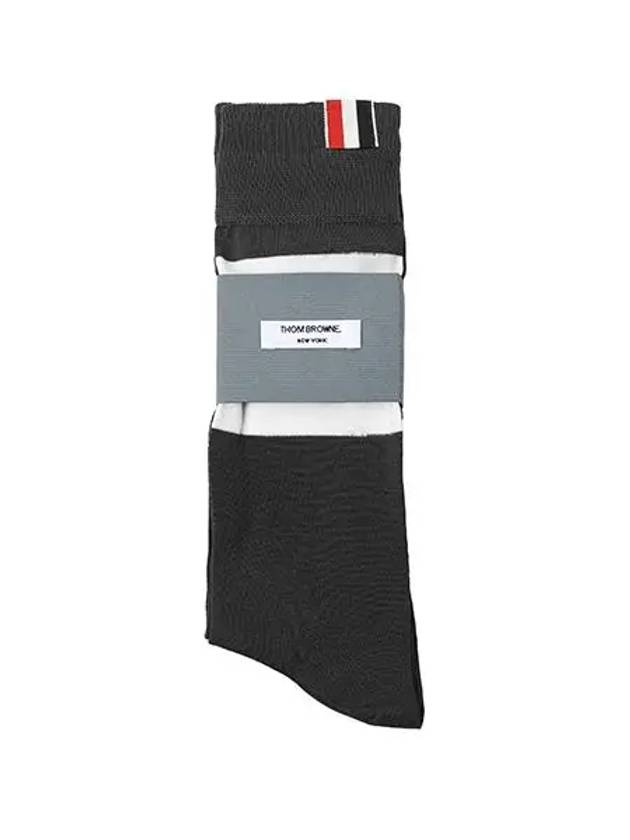 Men's Diagonal Light Weight Midi Socks Dark Grey - THOM BROWNE - BALAAN 6