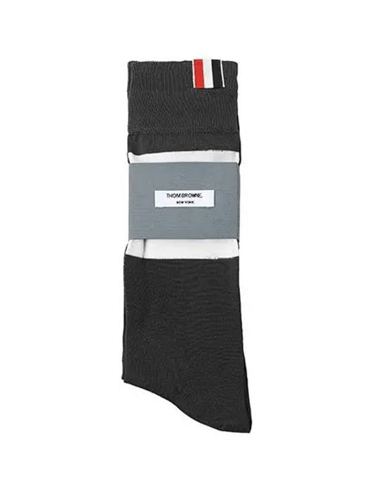 Men's Diagonal Stripe Mid Calf Socks Dark Gray - THOM BROWNE - BALAAN 2