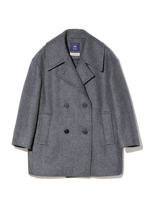 Herringbone Half Double Coat Blue - ABRAHAM MOON - BALAAN 1