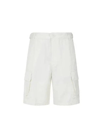 Men s Tab Cotton Cargo Shorts Ivory - DIESEL - BALAAN 1