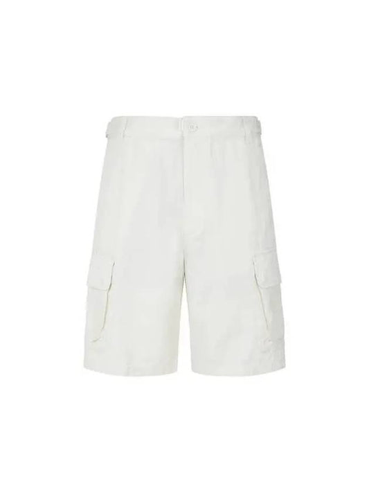 Men s Tab Cotton Cargo Shorts Ivory - DIESEL - BALAAN 1