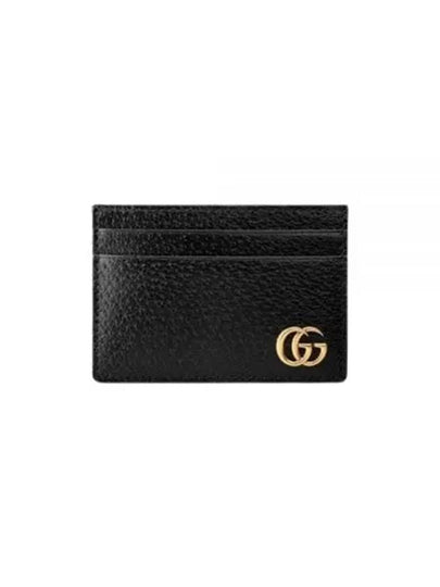 GG Marmont Leather Card Wallet Black - GUCCI - BALAAN 2