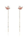 Dazzling Swan Drop Earrings Pink Rose Gold - SWAROVSKI - BALAAN 6