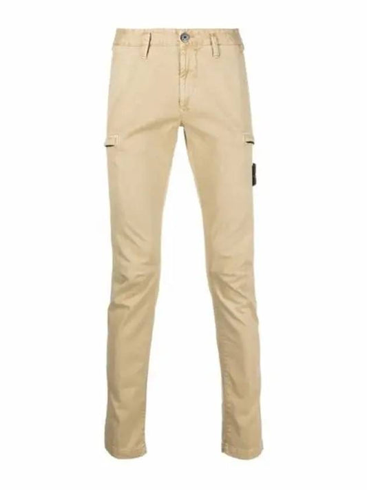 Waffen Patch Cargo Straight Pants Beige - STONE ISLAND - BALAAN.