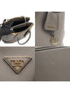 Women s Prada 1BA232 Gray Saffiano Lux Gold Triangle Galleria 2WAY gt bag Gangbuk used luxury goods - PRADA - BALAAN 9