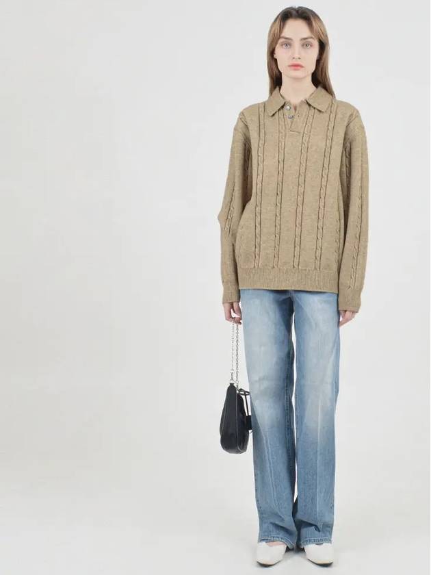 Modal Cable Collar Knit Oatmeal - CHANCE'S NOI - BALAAN 8