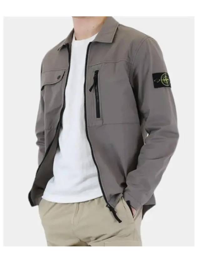 Supima Cotton Twill Stretch-TC Jacket Brown - STONE ISLAND - BALAAN 6