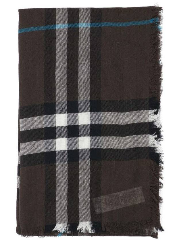 Check Wool Scarf Brown - BURBERRY - BALAAN 3